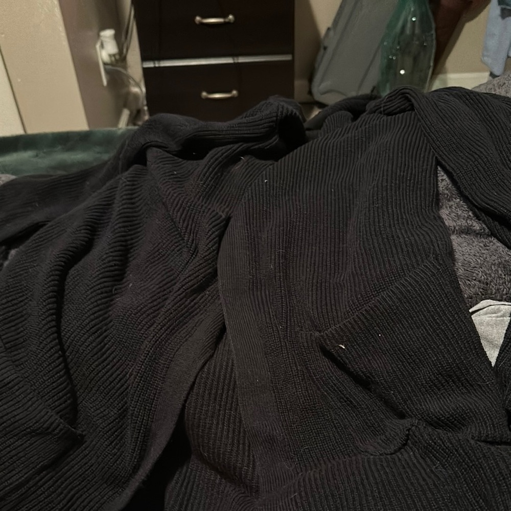 Black Ribbed Knit Sweater
